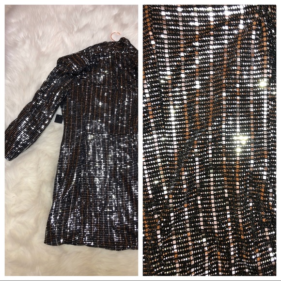 Lulu’s Glowing Steady Black Sequin Blazer Dress - Picture 7 of 7